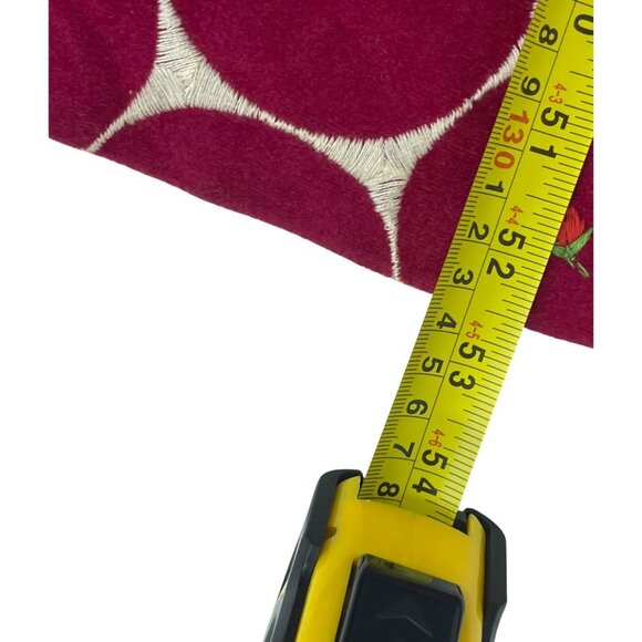 Vintage Christian Dior Womens House Dress M Maxi Red Polka Dot Embroidered 70s - Picture 9 of 10